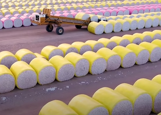 Dimensional 70um Yellow HDPE Wrap Film for Cotton Picker CP770