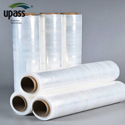 Food Grade LLDPE Waterproof Supermarket Pallet Wrap Stretch Film Soft Roll Cast PE Shrink Film Custom Logo Printing Eco-Friendly